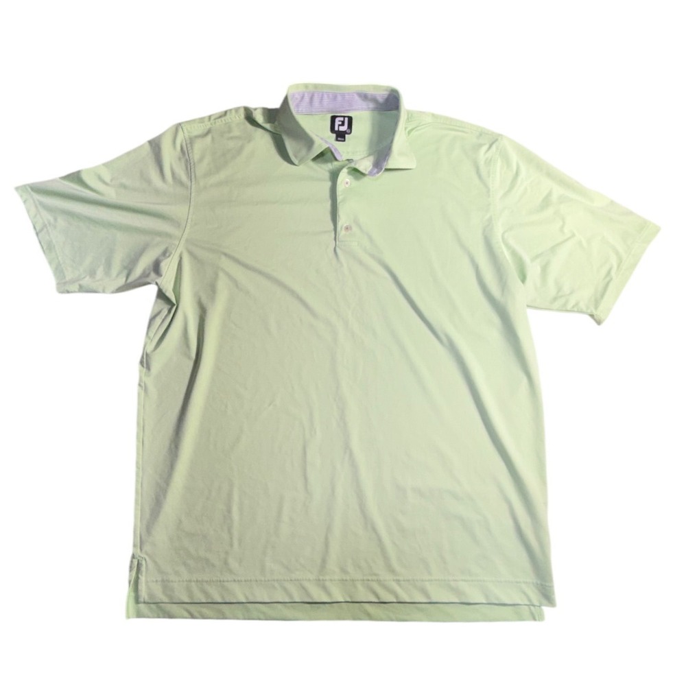FootJoy Mens 2XL Mint Green Performance Golf Polo Shirt Short Sleeve-2181